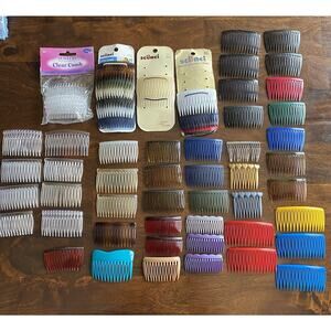 Vintage & Modern Plastic Hair Side Combs Mixed Lot Goody Scunci Unbranded